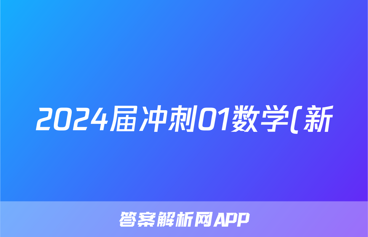 2024届冲刺01数学(新)试题