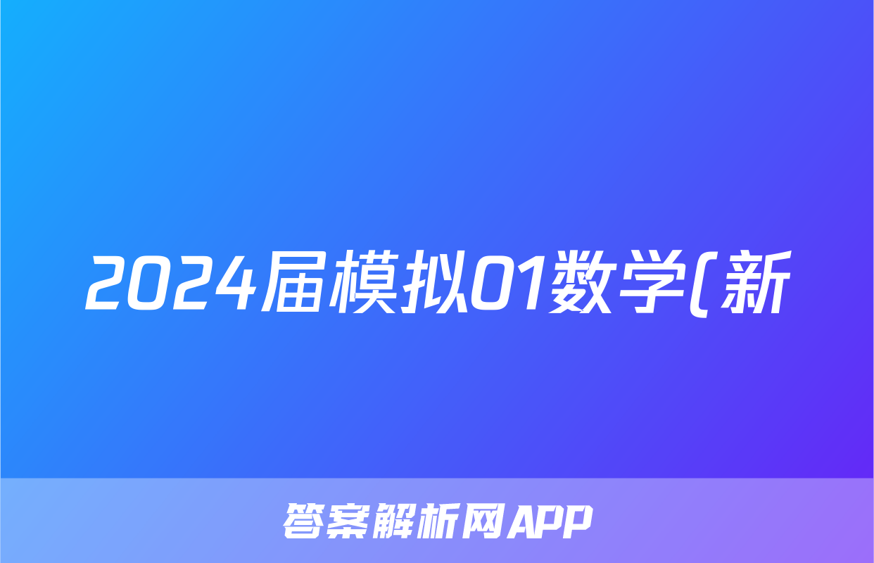 2024届模拟01数学(新)答案