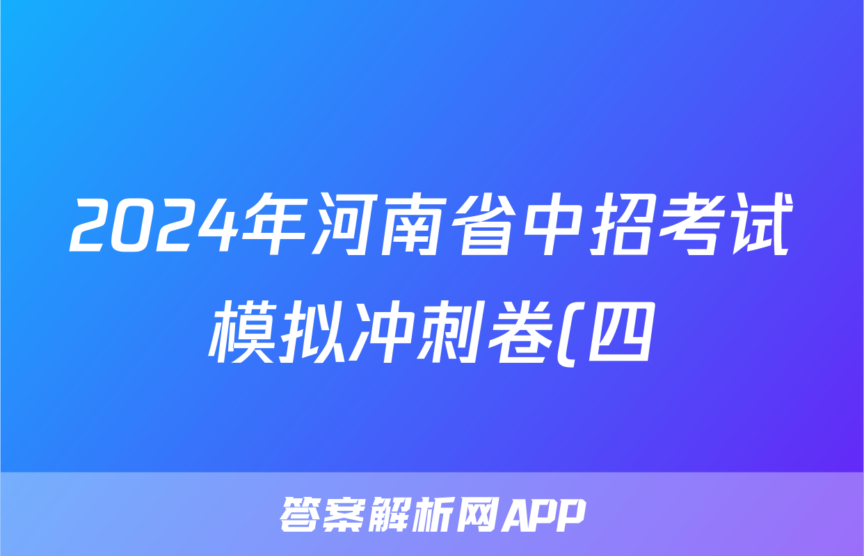 2024年河南省中招考试模拟冲刺卷(四)4答案(地理)