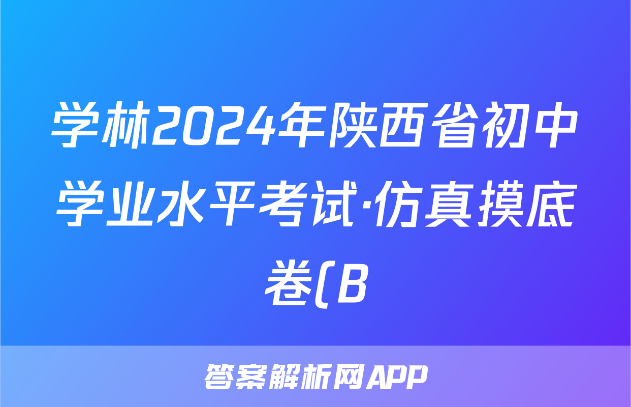 学林2024年陕西省初中学业水平考试·仿真摸底卷(B)理数试题